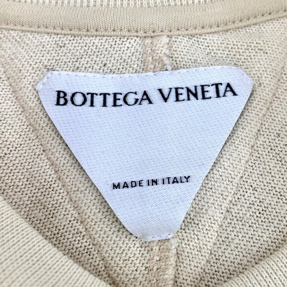 Bottega Veneta Beige Cotton Round-Neck Short-Sleeved T-Shirt M Size Made In Ital - Picture 3 of 6